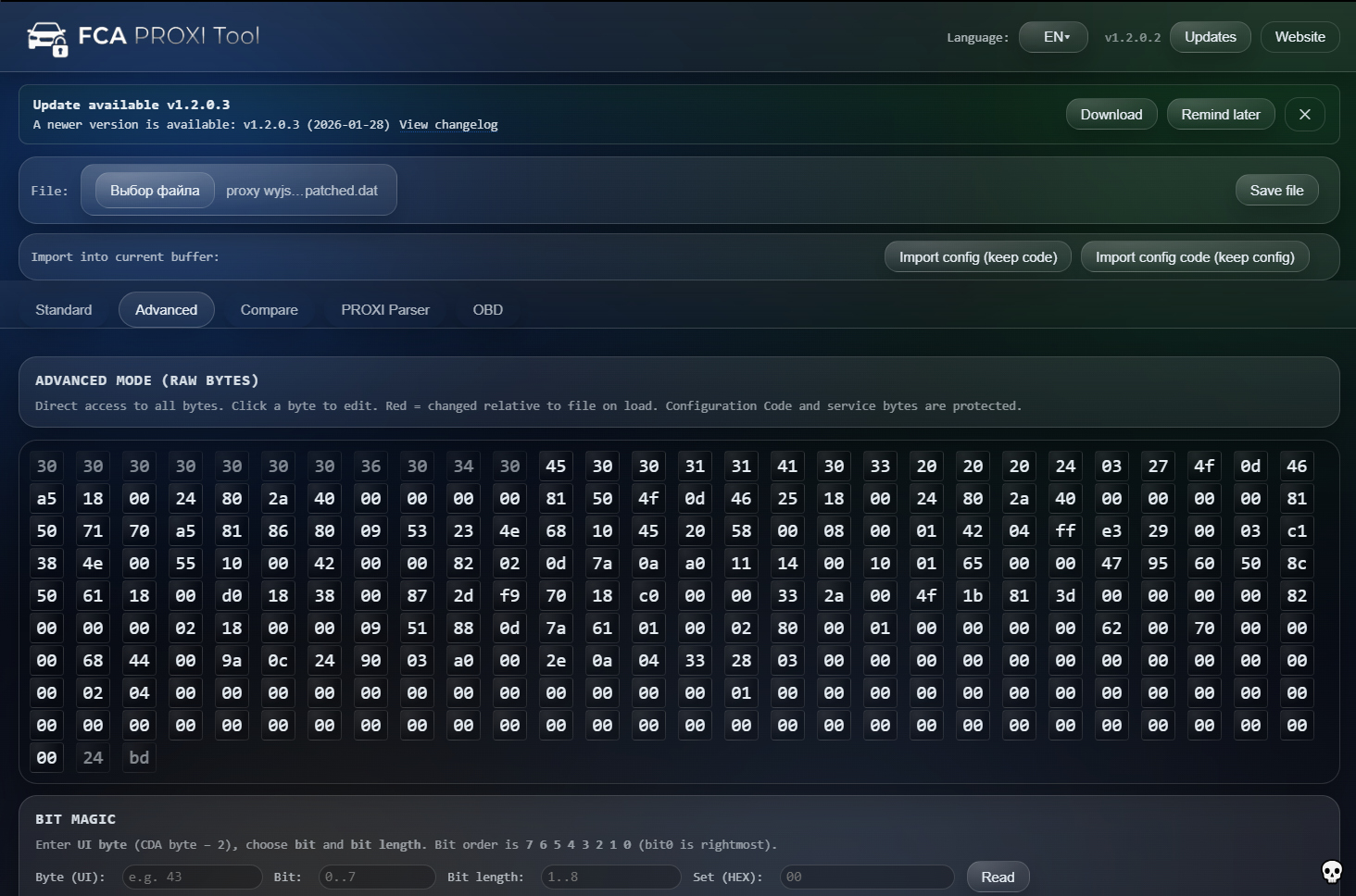 FCA PROXI Tool screenshot 2