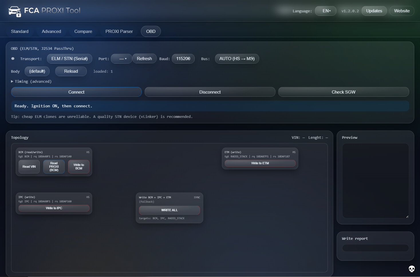 Скріншот FCA PROXI Tool 4